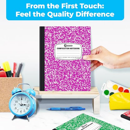 Rosmonde 5 Pack Composition Notebooks Wide Ruled, Color Marble Notebooks - size: 5 Pack