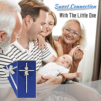 Tryuunion Baby Wall Cross Baptism Gifts for Boys, 7-inch Silver Blessing Boy Baptism Crosses for First Holy Communion Christening and Dedication Baptismal Gifts from Godparents - color: Silver Boy