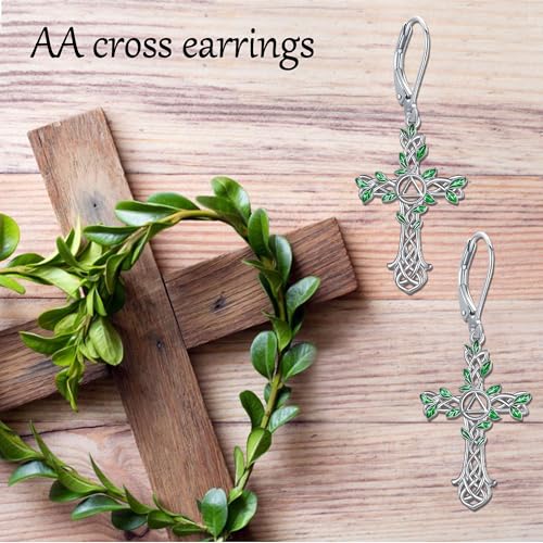 Cross Earrings 925 Sterling Silver Dangle Earring Gifts for Women - style: AA cross