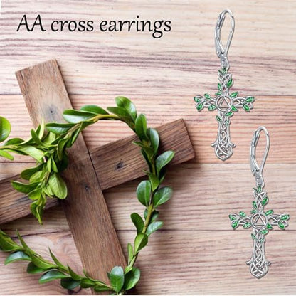 Cross Earrings 925 Sterling Silver Dangle Earring Gifts for Women - style: AA cross