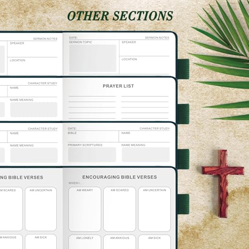 JUBTIC Bible study guide, Sermon & Scripture Journal for Women Green,A5 - color: Dark Green
