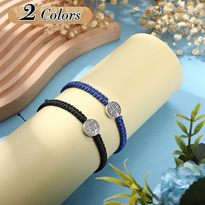 Fumete 2 Pcs Saint Benedict Medal - color: Black, Blue