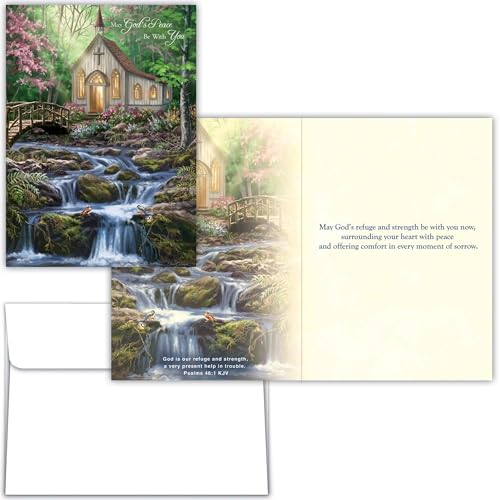 KJV Church Stream Sympathy Card, 1 Count - color: Peaceful Prayer