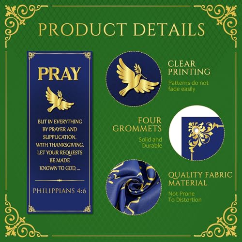 Fuweave 4 Pcs Church Banners, Scripture Worship Wall Signs for Sanctuary