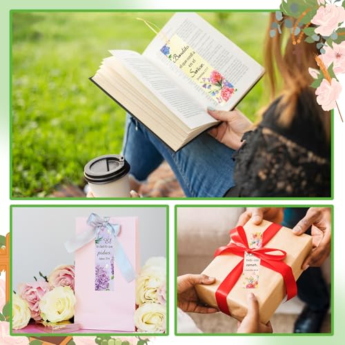 Skyygemm 120 Pcs Christian Spanish Bible Separators with Colored Rope