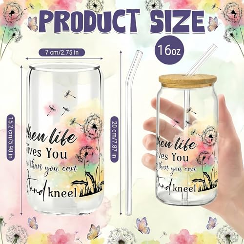 Drinking Cups with Lids, 12Pack, Glass, 16oz, Iced Coffee, Bible - style: 12Pcs Christian
