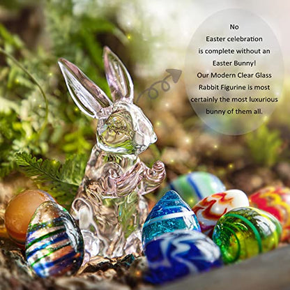 3.5'' Crystal Rabbit Figurine Collectibles Spring Easter Bunny Decorations - style: Pink Rabbit
