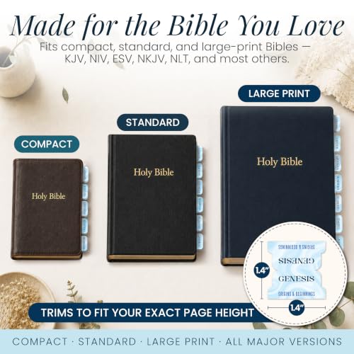 90 Christian Bible Tabs for Women, Men, Kids - Sky Blue Marble - color: Sky Blue Marble