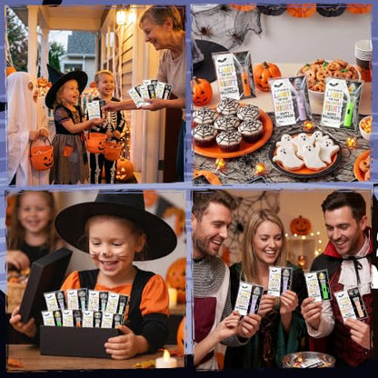 24 Set Halloween Gifts Bulk Mini Flashlights with Card Party Favors - color: Halloween-24 Set