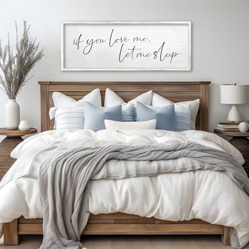 TQianJiang If You Love Me Let Me Sleep Sign 40"×15", White - color: If You Love Me Let Me Sleep (White), size: 40"L x 15"W