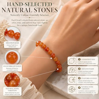 Cherry Tree Collection 100PCS 6mm Carnelian Round Bead Craft Kit - color: carnelian, size: 6mm