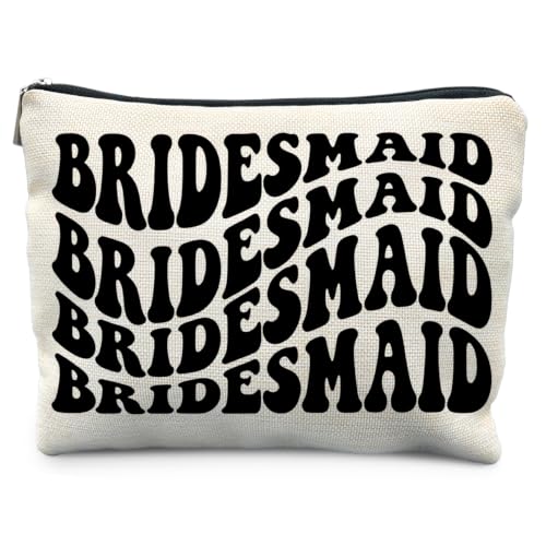 Bridesmaid Proposal Gifts Canvas Makeup Bag for Women Bestie - color: bridesmaid