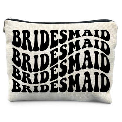 Bridesmaid Proposal Gifts Canvas Makeup Bag for Women Bestie - color: bridesmaid