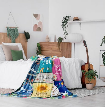 Gifts for Women, Inspirational Flower Blanket Soft Throw 50x40in - size: 50x40inches