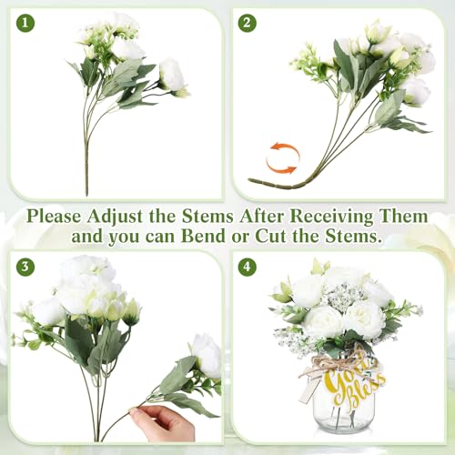 Suncalla 6 Sets Baptism Table Centerpieces Mason Jar Cross for Baby Shower