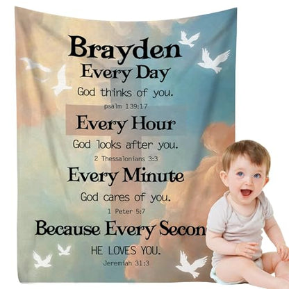 Custom Blanket Bible Verse Blanket with Inspirational Thoughts and Prayers Religious Throw Blanket Soft Lightweight Cozy Plush Warm Blankets for Women Men Christmas Birthday Gifts - color: Design05