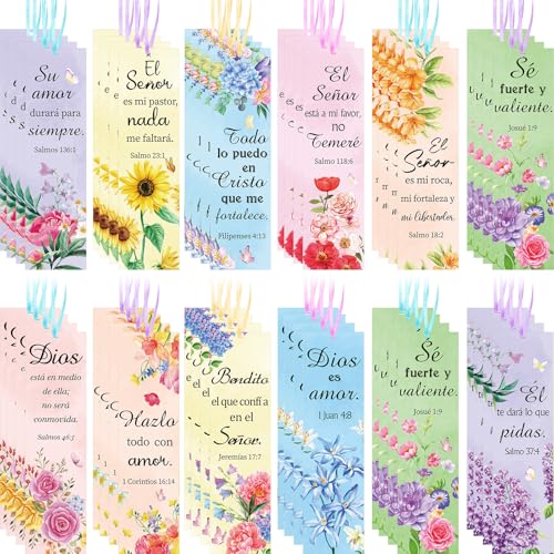 Skyygemm 120 Pcs Christian Spanish Bible Separators with Colored Rope