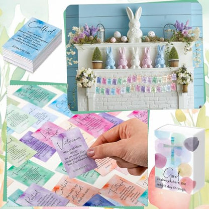 Tinlade 20 Sets 1000 Pcs Christian Bible Verse Cards with Scripture Boxes - style: Stylish