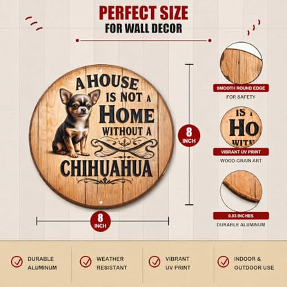 Dog Tin Sign Chihuahua Lover Metal Round Sign - color: Chihuahua Lover