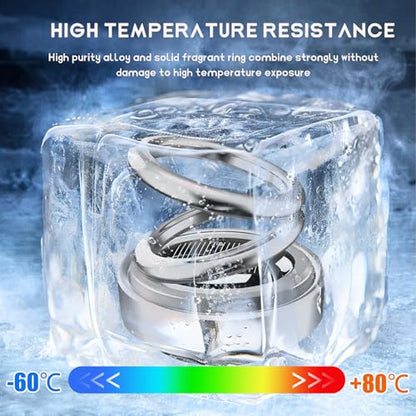 DXNQ Solar Rotating Car Air Freshener, Double Ring Solar Energy Car Dashboard Decoration Perfume Holder, Rotating Aromatherapy Diffuser Ornament for Car Home, Car Accessories (Silver)