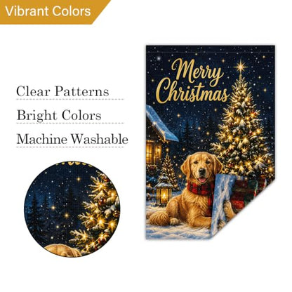 Louise Maelys Christmas Tree Dog Garden Yard Flag 12x18 Inch - color: Multi-5