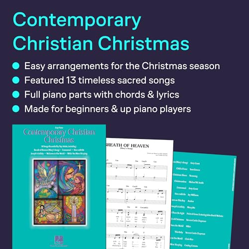 Contemporary Christian Christmas | Easy Piano Sheet Music Book for Beginners and Worship Players | Christmas Songbook with Inspirational CCM Arrangements | Faith-Based Piano Music for Holiday