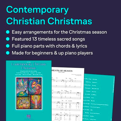 Contemporary Christian Christmas | Easy Piano Sheet Music Book for Beginners and Worship Players | Christmas Songbook with Inspirational CCM Arrangements | Faith-Based Piano Music for Holiday