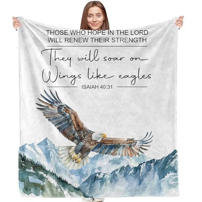 Christian Eagle Blanket, Christian Gifts for Women Men, 50x60 Inches - color: Eagle