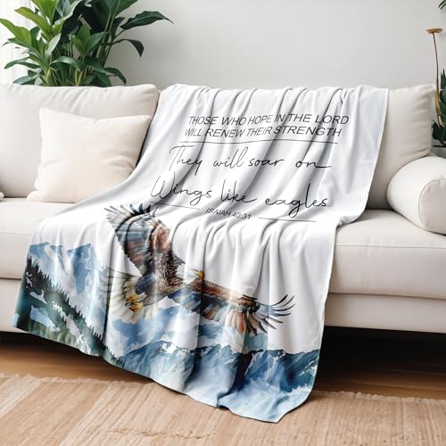 Christian Eagle Blanket, Christian Gifts for Women Men, 50x60 Inches - color: Eagle