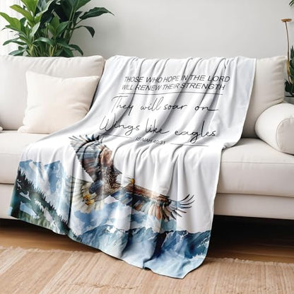 Christian Eagle Blanket, Christian Gifts for Women Men, 50x60 Inches - color: Eagle