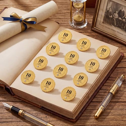 MTLEE 30 Pcs 5 10 Years Service Pin,Gold Enamel Lapel Pin, 1.2 in - style: 10 Year