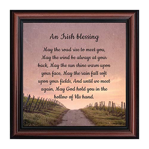 Irish Blessing Wall Decor, May the Road Rise Up to Meet You, Celtic Decor Home Blessing Sign, Irish Gifts for Women. Irish Wall Decor, House Warming Presents for New Home 8643W - color: Walnut