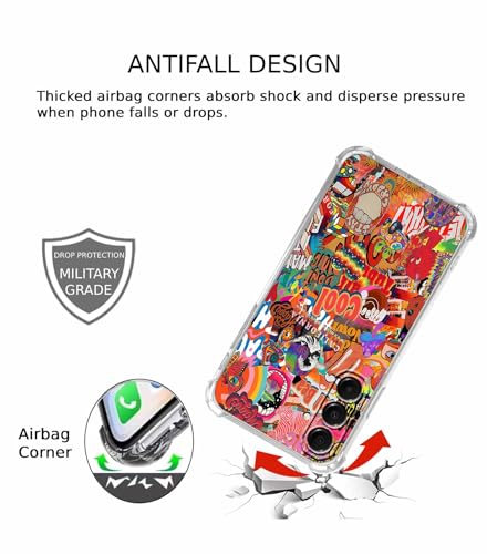 Retro Hippie Groovy Case for Samsung Galaxy A17,Aesthetic Trippy Elements Collage,Trendy Cool TPU Bumper Case,SA17 - color: Retro Hippie Groovy, size: Samsung Galaxy A17