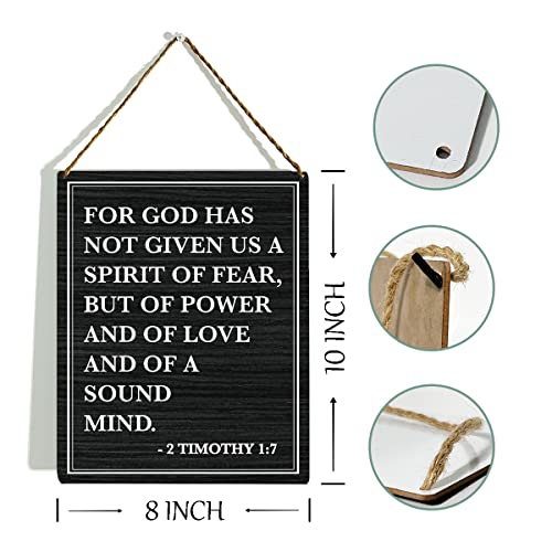 KongMoTree For God has not given us the spirit of fear 2 Timothy 1:7 Bible Verse Wall Art Scripture Sign Wall Christian Gifts Baptism Gift, Bible Verse Sign, 8x10 Inch(GMS617) - color: Timothy 1:7