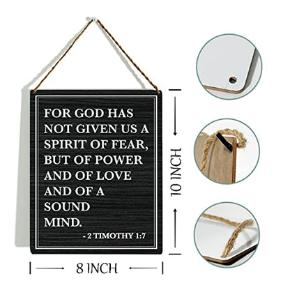 KongMoTree For God has not given us the spirit of fear 2 Timothy 1:7 Bible Verse Wall Art Scripture Sign Wall Christian Gifts Baptism Gift, Bible Verse Sign, 8x10 Inch(GMS617) - color: Timothy 1:7