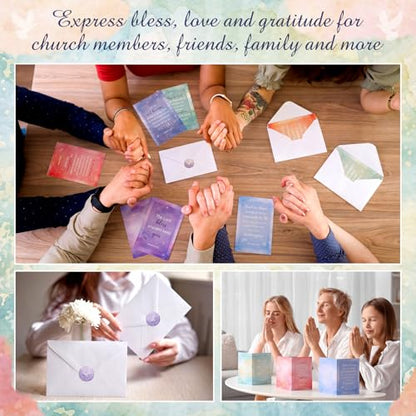 50 Sets Watercolor Christian Greeting Cards Bulk with Envelopes - style: Watercolor