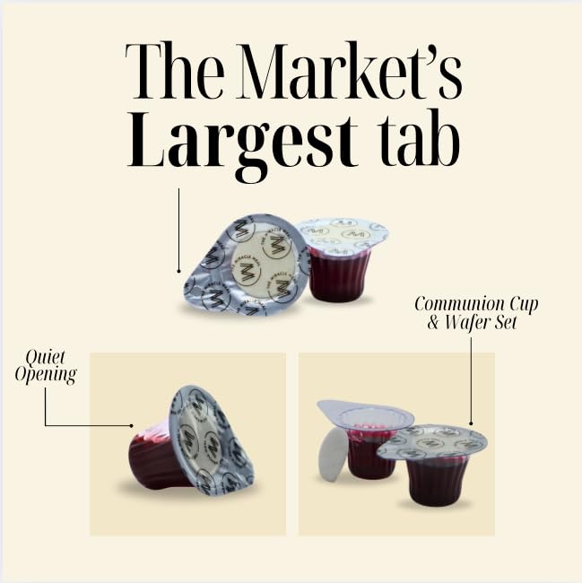 Miracle Meal Communion Cups & Wafer, Larger Tab, Box of 100 Traditional