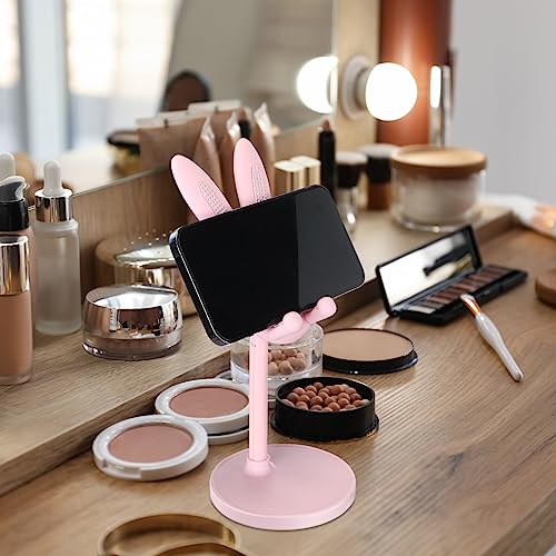 Kathfly 2 Pack Cute Phone Stand for Desk, Pink and White, Rabbit - color: Pink and White, style: Rabbit