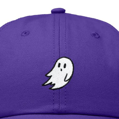 DALIX Ghost Embroidered Mens Womens Cotton Dad Hat Baseball Cap Adjustable - color: Purple