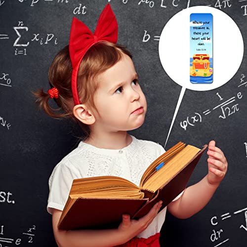 Chinco 30 Pcs Magnetic Bookmarks Christian Bookmarks Bulk Bible Verse Inspirational Scripture Page Clips for Women, Childrens, Kids, Teachers, Mothers Day, Church Supplies, School Gifts (Cartoon) - style: Cartoon