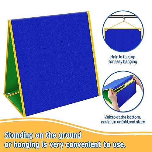 Felt Board for Toddlers, Double-Sided Flannel Board, Reversible Blue/Green - color: Multicolor