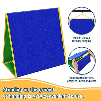 Felt Board for Toddlers, Double-Sided Flannel Board, Reversible Blue/Green - color: Multicolor