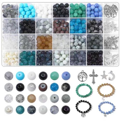 Crystal Beads for Jewelry Making Kit Bracelet Making Kit - color: moonlight