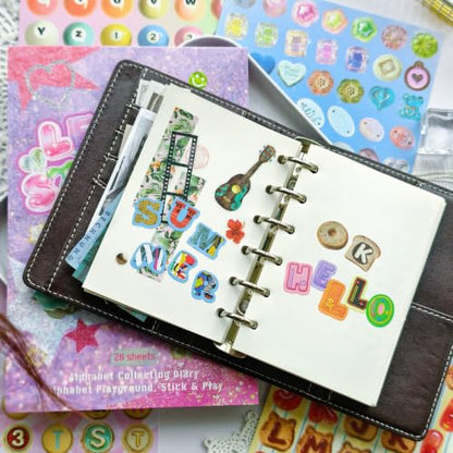 Magazine Letter Sticker Book,1960+ Alphabet Stickers for Scrapbooking - color: Sequined Letters