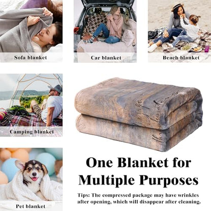 When You Go Through Deep Waters I Will Be with You Christian Throw Blanket, Religious Gifts for Women, Bible Verse Ocean Blanket for Bedroom Living Room Couch Sofa, 50x60 Inches - color: Blue