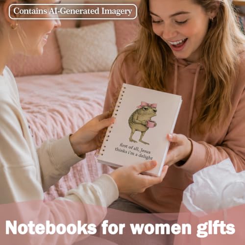 Funny Frog Christian Notebook Journal for Women Gifts Church Notebook - color: Jesus Frog