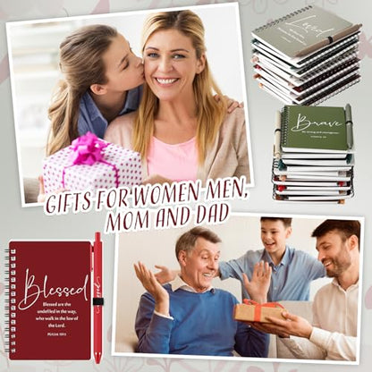 Kosiz 12 Sets Christian Gifts Bulk Prayer Journals Pens, Retro Color - color: Retro Color