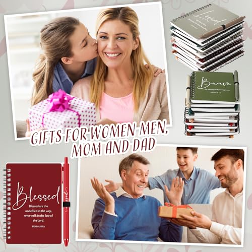 Kosiz 12 Sets Christian Gifts Bulk Prayer Journals Pens, Retro Color - color: Retro Color