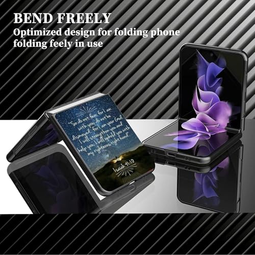for Samsung Galaxy z flip 7 Case Bible Verse Isaiah 41:10 Design,Slim Fit Lightweight Hybrid Hard PC PU Leather Folding Phone Cover for Z Flip 7 6.9" - color: Bible Verse Isaiah 41:10