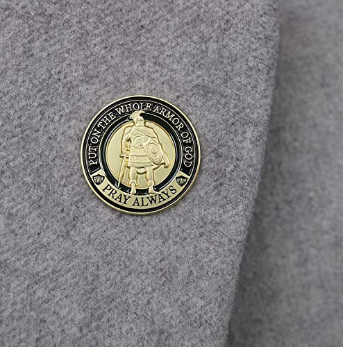 Put On The Whole Armor of God Lapel Pins for Men 1.18" - style: Bronze, 1Pack